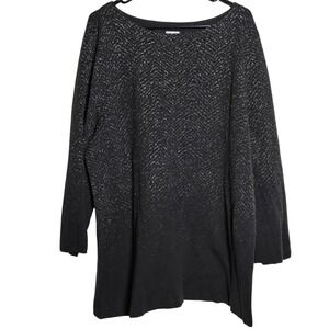 Chicos Metallic Tunic Sweater Chicos 4 US XXL Holiday Glam Party Festive Shimmer